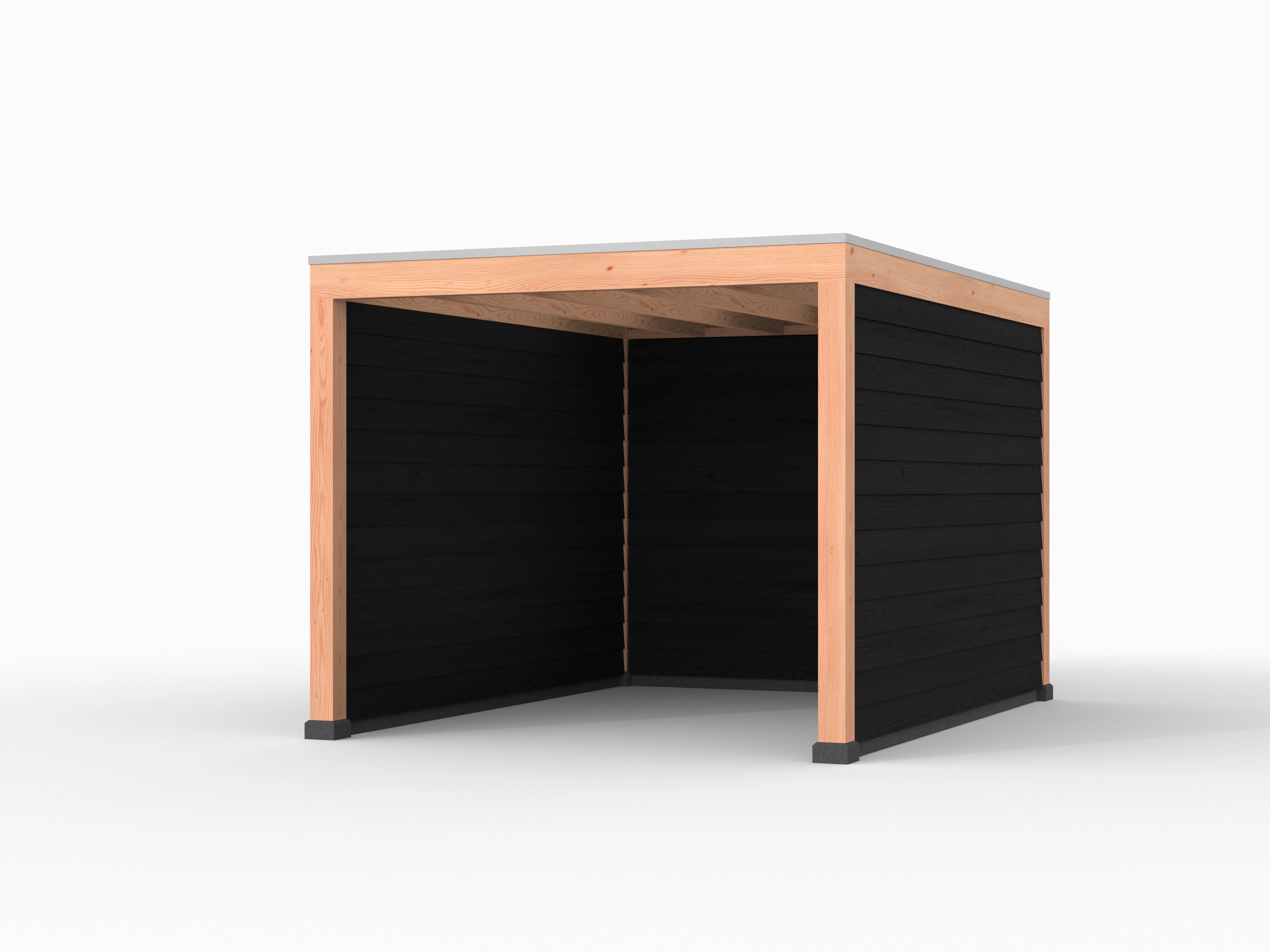 Douglas overkapping, 300 x 400, met achterwand en twee zijwanden, Westwood Elegant zwart - Afbeelding 1